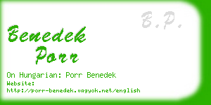 benedek porr business card